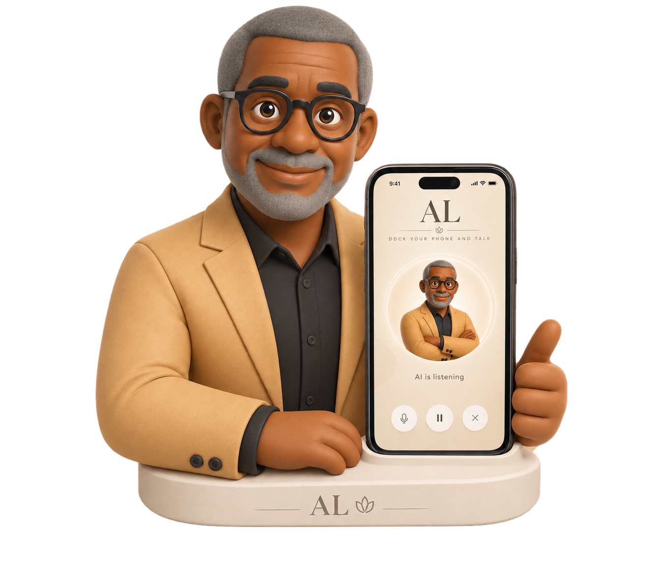The AL 3D-printed phone dock